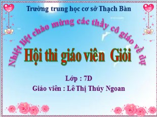 Bài giảng Ngữ văn Lớp 7 - Tiết 55: Điệp ngữ - Lê Thị Thúy Ngoan