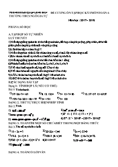 Đề cương ôn tập học kỳ I môn Toán Lớp 6 - Năm học 2017–2018 - Trường THCS Ngô Gia Tự