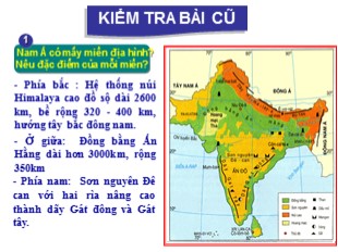 Bài giảng Địa lý Lớp 8 - Bài 11: Dân cư và đặc điểm kinh tế khu vực Nam Á
