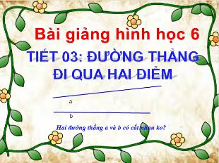 Bài giảng Toán Lớp 6 - Tiết 3: Đường thẳng đi qua hai điểm