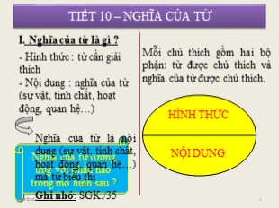 Bài giảng Ngữ văn Lớp 6 - Tiết 10: Nghĩa của từ