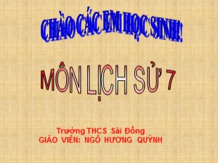 Bài giảng Lịch sử Lớp 7 - Bài 20: Nước Đại Việt thời Lê sơ - Ngô Hương Quỳnh