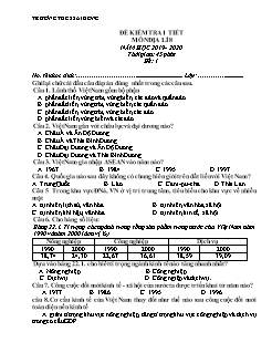 Đề kiểm tra 1 tiết môn Địa lý Lớp 8 - Đề 1 - Năm học 2019-2020 - Trường THCS Sài Đồng