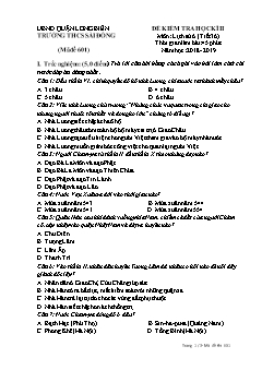 Đề kiểm tra học kì II môn Lịch sử Lớp 6 - Mã đề 601 - Năm 2018-2019 - Trường THCS Sài Đồng (Có đáp án)