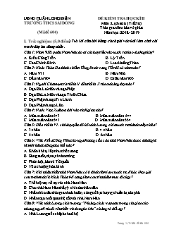 Đề kiểm tra học kì II môn Lịch sử Lớp 6 - Mã đề 604 - Năm 2018-2019 - Trường THCS Sài Đồng (Có đáp án)
