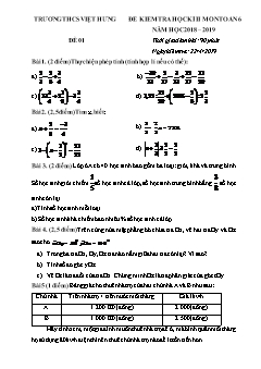 2 Đề kiểm tra học kì II môn Toán Lớp 6 - Năm học 2018-2019 - Trường THCS Việt Hưng (Có đáp án)