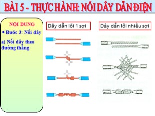 Bài giảng Công nghệ Lớp 9 - Bài 5: Thực hành Nối dây dẫn điện