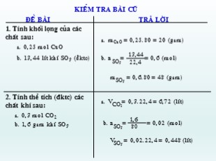 Bài giảng Hóa học Lớp 8 - Bài 21: Tính theo công thức hóa học