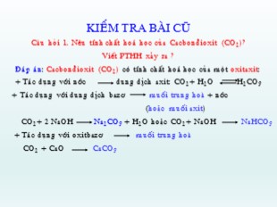 Bài giảng Hóa học Lớp 9 - Bài 29: Axit cacbonic và muối cacbonat