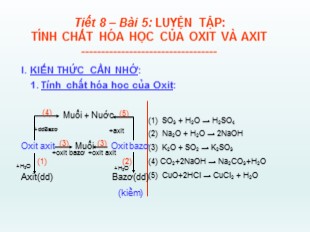 Bài giảng Hóa học Lớp 9 - Tiết 8: Luyện tập Tính chất hóa học của oxit và axit