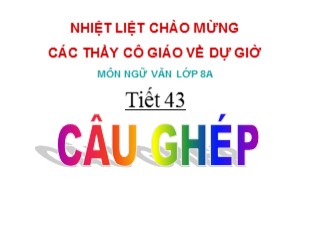 Bài giảng Ngữ văn Lớp 8 - Tiết 43: Câu ghép