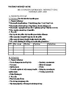 Đề cương ôn tập học kì I môn Ngữ văn Lớp 6 - Năm học 2019-2020 - Trường THCS Việt Hưng