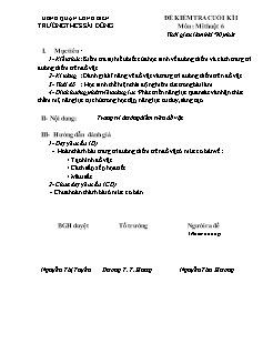 Đề kiểm tra cuối học kỳ I môn Mĩ thuật Lớp 6+7+8+9 - Trường THCS Sài Đồng