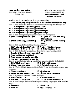 Đề kiểm tra học kỳ I môn Lịch sử Lớp 7 - Mã đề 704 - Năm học 2020-2021 - Trường THCS Sài Đồng (Có đáp án)