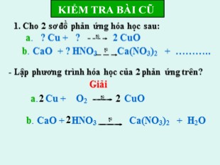 Bài giảng Hóa học 8 - Bài 16: Phương trình hoá học (Tiếp theo)