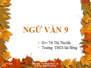 Bài giảng Ngữ văn 9 - Tiết 1+2: Văn bản phong cách Hồ Chí Minh - Vũ Thị Thu Hà