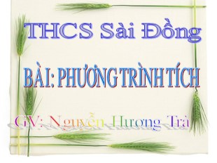 Bài giảng Toán Lớp 8 - Bài: Phương trình tích - Nguyễn Hương Trà