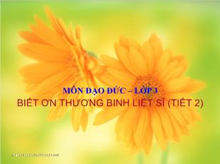 Bài giảng Đạo đức Lớp 3 - Bài: Biết ơn thương binh liệt sĩ (Tiết 2)