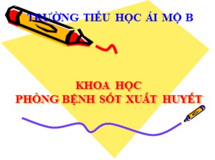 Bài giảng Khoa học Khối 5 - Tuần 7: Phòng bệnh sốt xuất huyết