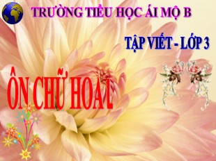 Bài giảng Tập viết Lớp 3 - Tuần 15: Ôn chữ hoa L - Trường Tiểu học Ái Mộ B