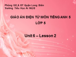 Bài giảng Tiếng Anh Khối 5 - Unit 6 - Lesson 2 - Trường Tiểu Học Ái Mộ B