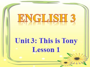 Bài giảng Tiếng Anh Lớp 3 - Unit 3: This is Tony - Lesson 1