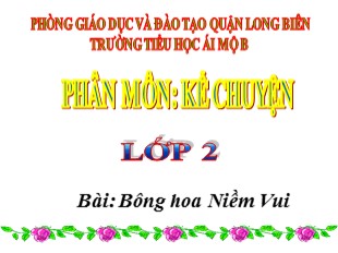 Bài giảng Tiếng Việt 2 - Tuần 13: Bông hoa niềm vui - Trường TH Ái Mộ B