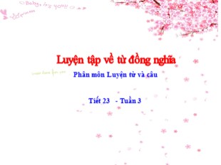 Bài giảng Tiếng Việt 5 - Tiết 23: Luyện tập về từ đồng nghĩa
