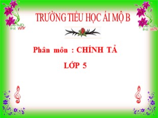 Bài giảng Tiếng Việt 5 - Tuần 1: Chính tả Việt Nam thân yêu - Trường TH Ái Mộ B