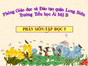 Bài giảng Tiếng Việt 5 - Tuần 11: Tập đọc Chuyện một khu vườn nhỏ - Trường Tiểu học Ái Mộ B
