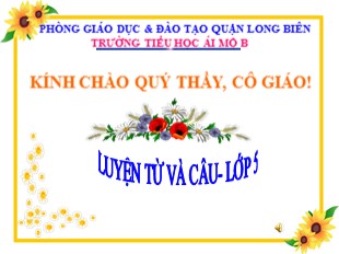 Bài giảng Tiếng Việt 5 - Tuần 13: Mở rộng vốn từ Bảo vệ môi trường - Trường TH Ái Mộ B