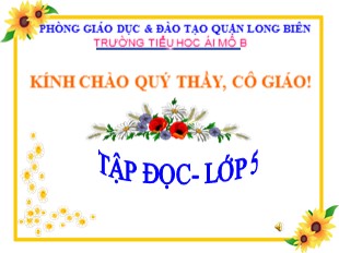 Bài giảng Tiếng Việt 5 - Tuần 13: Tập đọc Trồng rừng ngập mặn - Trường TH Ái Mộ B