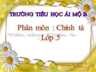 Bài giảng Tiếng Việt 5 - Tuần 14: Chính tả Chuỗi ngọc lam - Trường Tiểu học Ái Mộ B