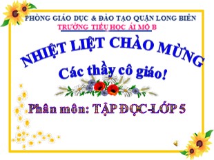 Bài giảng Tiếng Việt 5 - Tuần 24: Tập đọc Hộp thư mật