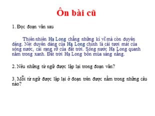 Bài giảng Tiếng Việt 5 - Tuần 25: Liên kết câu trong bài bằng cách lặp từ ngữ
