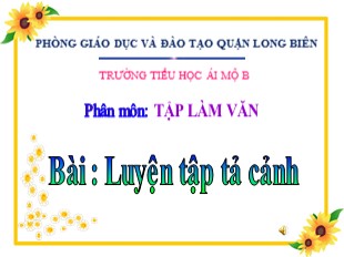 Bài giảng Tiếng Việt 5 - Tuần 4: Luyện tập tả cảnh - Trường TH Ái Mộ B