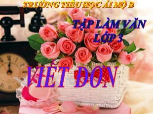 Bài giảng Tiếng Việt Lớp 3 - Tuần 2: Viết đơn - Trường TH Ái Mộ B