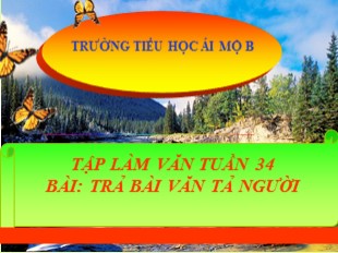 Bài giảng Tiếng Việt Lớp 5 - Tuần 33: Tập làm văn Trả bài văn tả người - Trường TH Ái Mộ B