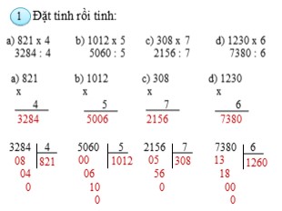 Bài giảng Toán 3 - Tuần 24: Luyện tập chung trang 120