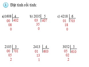 Bài giảng Toán 3 - Tuần 24: Luyện tập trang 120