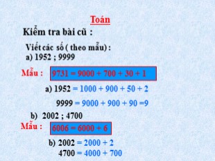 Bài giảng Toán Lớp 3 - Tuần 19: Số 10000. Luyện tập