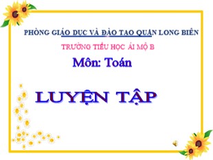 Bài giảng Toán Lớp 5 - Tiết 17: Luyện tập - Trường TH Ái Mộ B