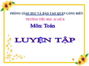 Bài giảng Toán Lớp 5 - Tiết 19: Luyện tập - Trường TH Ái Mộ B