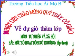 Bài giảng Tự nhiên và xã hội Lớp 3 - Bài: Một số hoạt động ở trường (Tiếp theo) - Trường Tiểu học Ái Mộ B