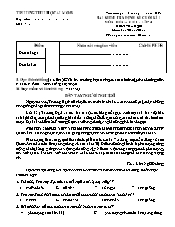 Đề kiểm tra định kỳ cuối học kì 1 môn Tiếng Việt Lớp 4 - Năm 2015-2016 - Trường TH Ái Mộ B