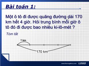 Bài giảng Toán 5 - Bài: Vận tốc