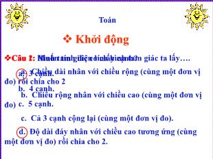 Bài giảng Toán Lớp 5 - Tuần 18: Hình thang