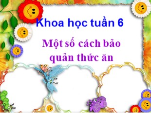 Bài giảng Khoa học Lớp 4 - Bài 11: Một số cách bảo quản thức ăn