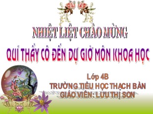 Bài giảng Khoa học Lớp 4 - Tiết 15: Bạn cảm thấy thế nào khi bị bệnh - Lưu Thị Son