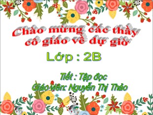 Bài giảng Tập đọc Lớp 2 - Bài: Bàn tay dịu dàng - Nguyễn Thị Thảo